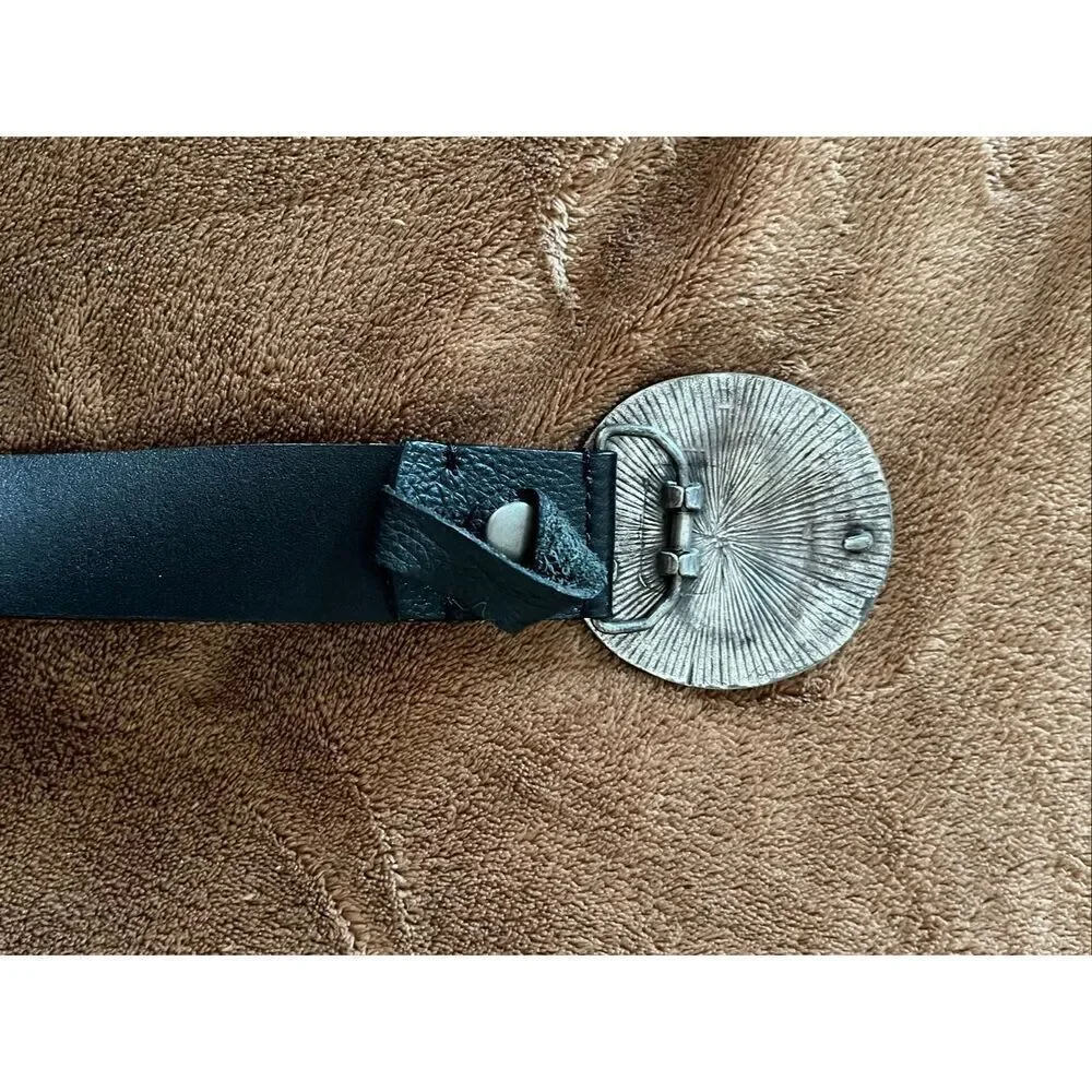 Chico's Black Leather Brown Hardware Women's Small Belt